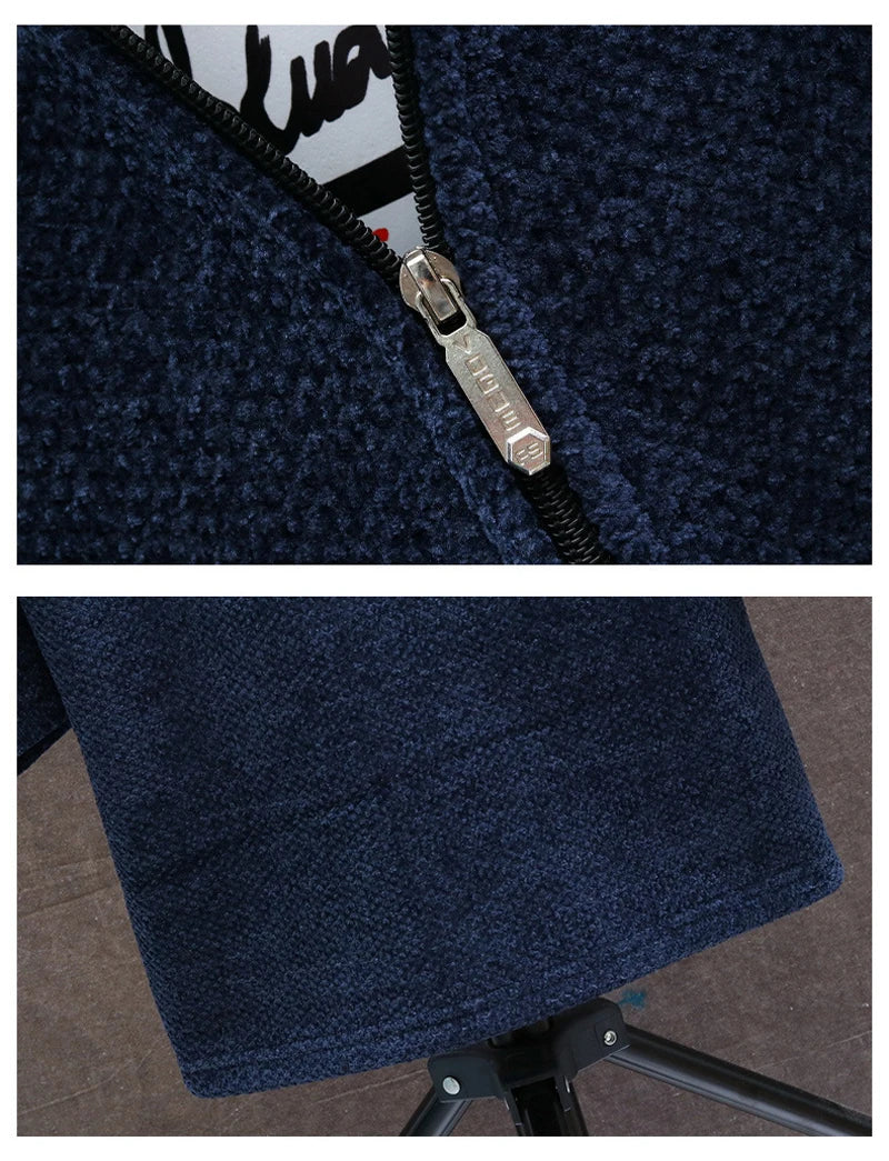 Winter New Arrival Men's Sweaters Hooded Cardigan Coats Men Knitted Jacket Fleece Lining Solid Color Youth Casual Sweater MY324