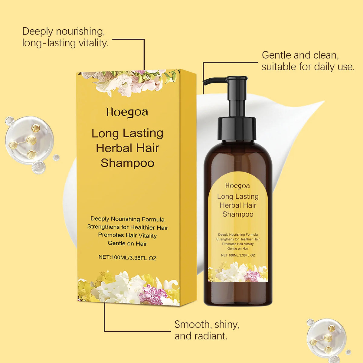 Jasmine Hair Nourishing Shampoo Repair Damaged Improve Thicken Scalp Irritating Treatment Control Dandruff Hair Growth Shampoo