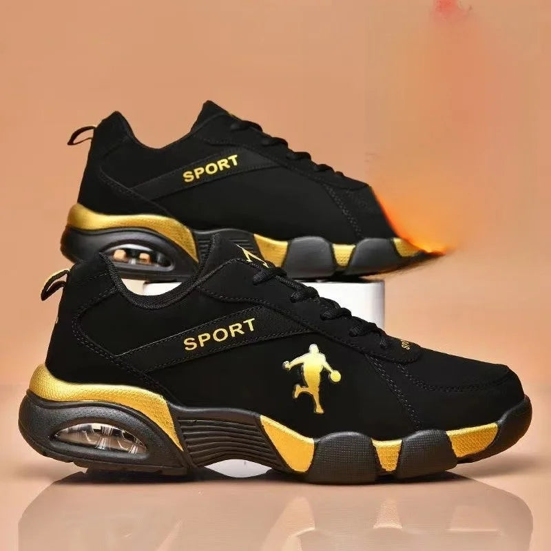 Comfortable Fashionable Men's Running Shoes Spring Outdoor Anti-slip Travel Sneakers Breathable Mesh Inner Synthetic Leather