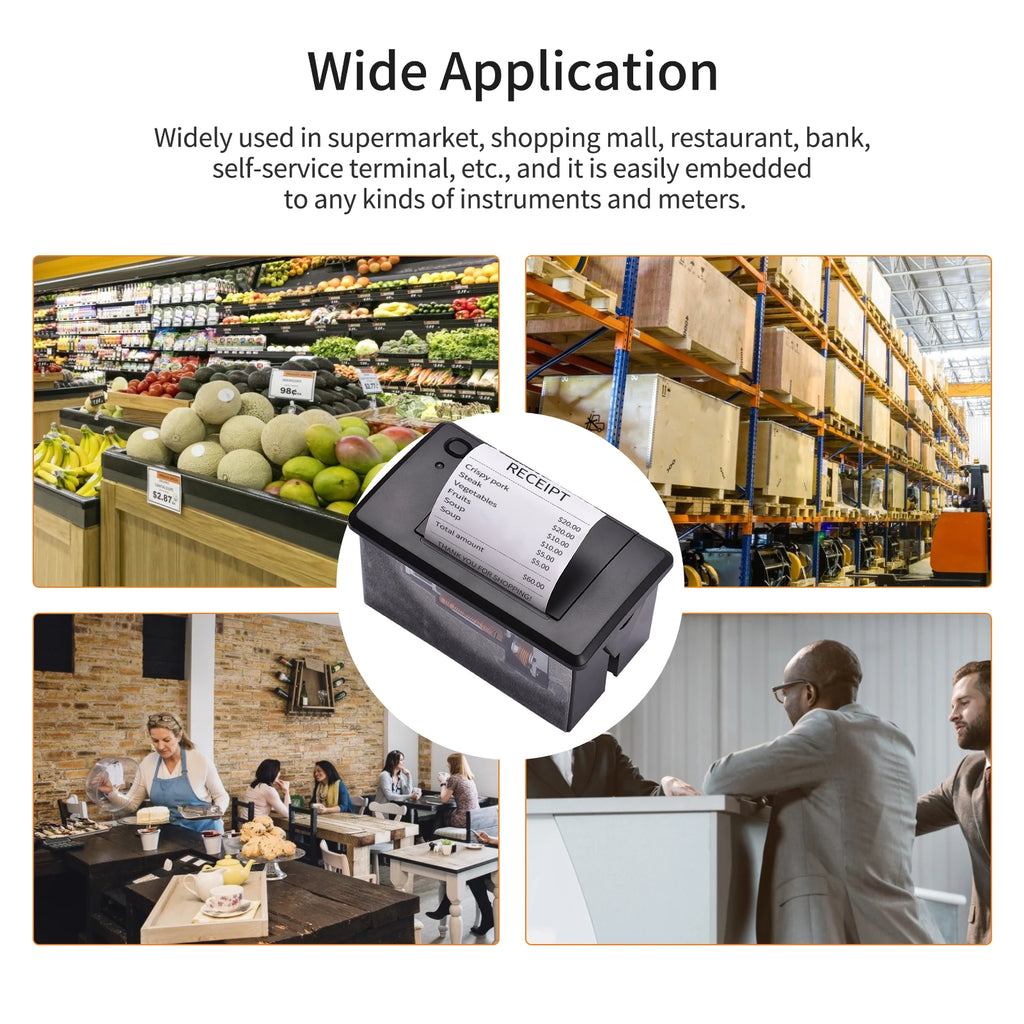 Embedded Thermal Receipt Printer 58MM Mini Printing Module Low Noise with USB/RS232/TTL Serial Port Support ESC/POS Commands