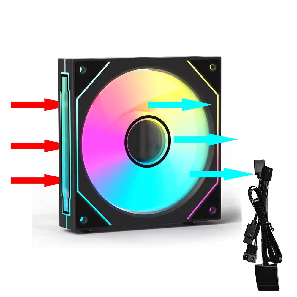 JUMPEAK MX120 Modular Stackable Splicing ARGB 240mm 360mm 120mm PC Case Cooling Fan Infinite Mirror For Computer Water Cooler