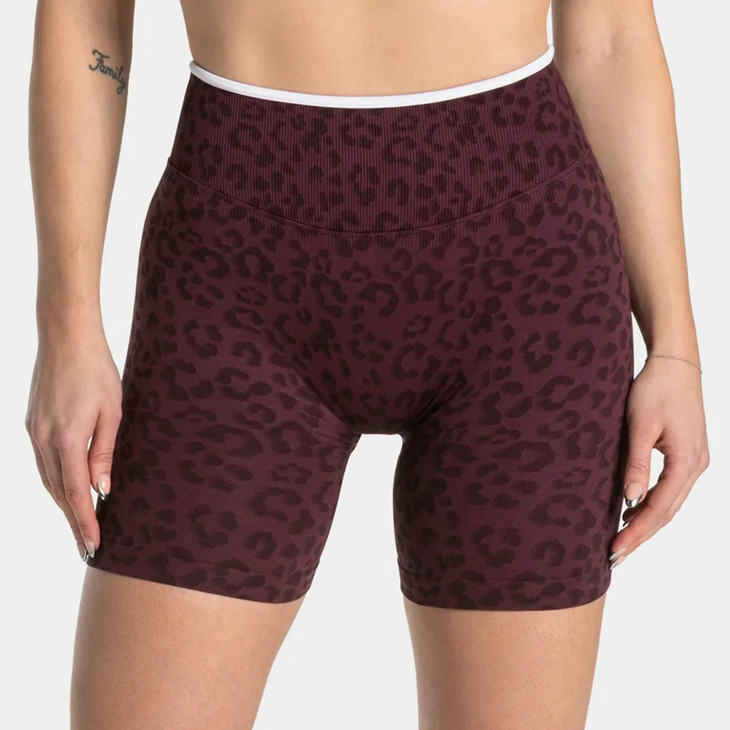 Women High Waist Leopard Print Yoga Shorts Tummy Control Butt Lifting Sports Shorts OuterWear Running Fitness Workout Yoga short