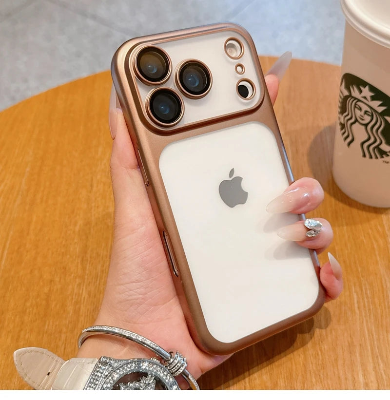 Luxury Soft Matte Phone Case For iPhone 11 12 13 14 15 16 17 18 Pro Max Plus Air Electroplating Silicone Bumper Back Cases Cover