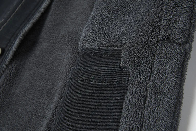 New Fashion Men Black Denim Jackets Fleece Warm Jeans Coats Quality Male Cotton Casual Winter Coats Outwear Winter Clothes 5XL