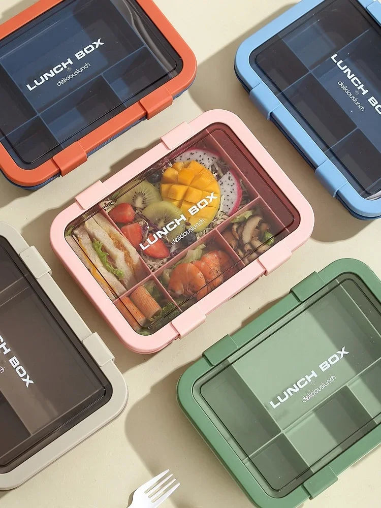 1500ML Bento Box Portable Lunch Box Kids Students Office Lunch Box with Spoon Fork Leakproof Microwavable Food Storage Container