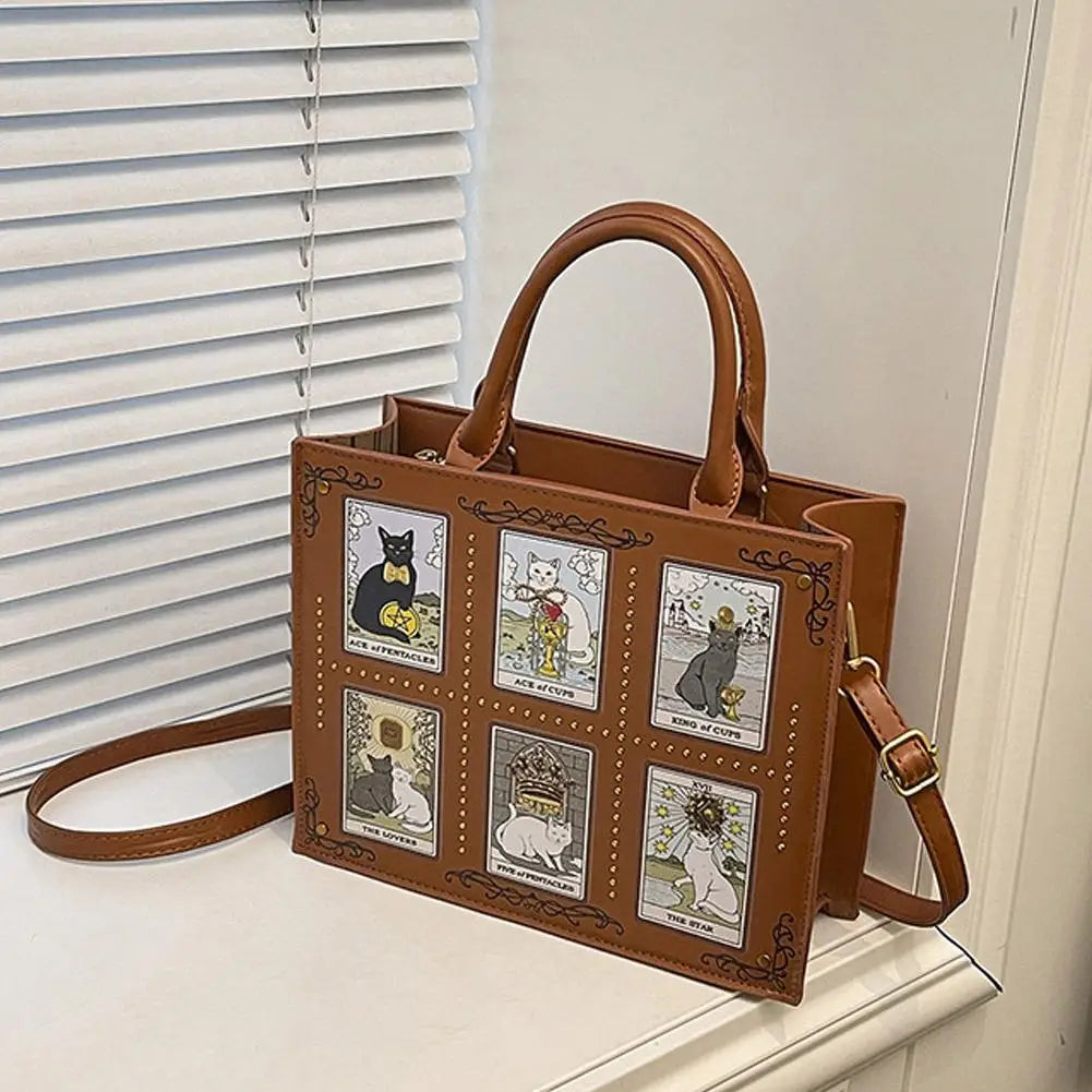 High-end Fashion Summer New Handbag With Delicate Embroidery Cat Printing Multi-layer Storage Woman Tote Bag For Dating & Daily