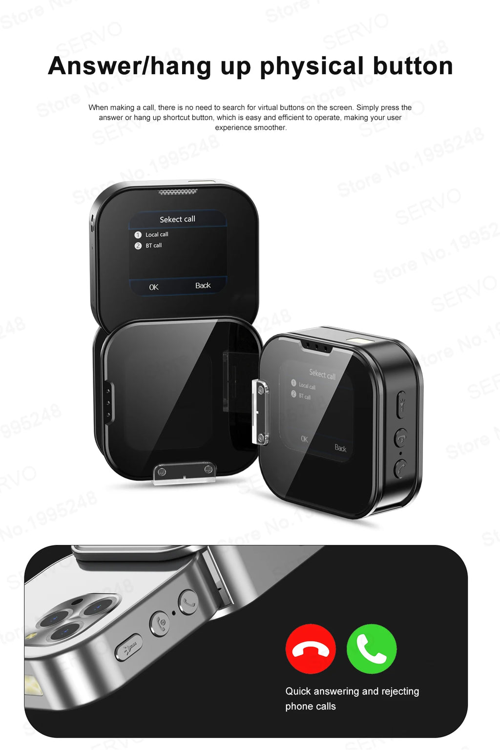SERVO I19 Rotate Small Box Touch Mobile Phone 2SIM Standby Magic Voice Bluetooth Sync Music Torch Mini Rotation Cellphone Type-C