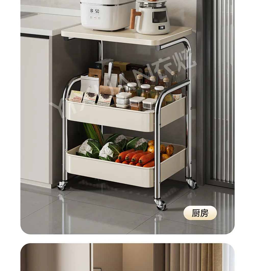Kitchen Islands And Carts Trolley Rack Mobile Multi Functional Household Multi Layer Storage Organizer Cart Rack Shelf Furniture
