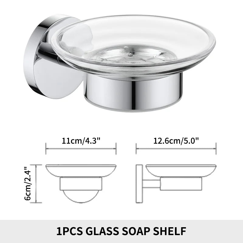 Bathroom Accessories Towel Rack Shelf Paper Holder Stainless Steel Toilet Brush Holder Hand Towel Ring Robe Hook Hanger Chrome