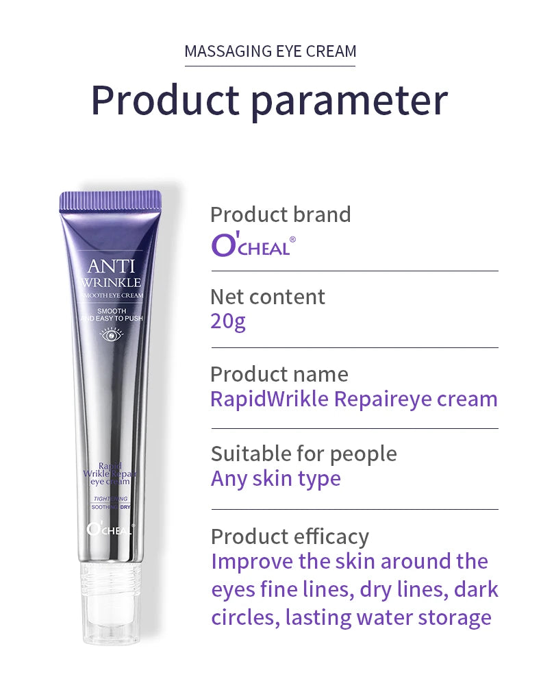 O'CHEAL 2Pcs Rollerball Massager Moisturizing Eye Cream Anti Dark Circle Firming Eye Cream Serum Hyaluronic Acid Eye Skin Care