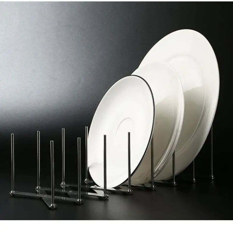 Stainless Steel Dish Rack Adjustable Kitchen Drainer Foldable Utensil Holder For Dishes Cups Pots & Lids Space Saving