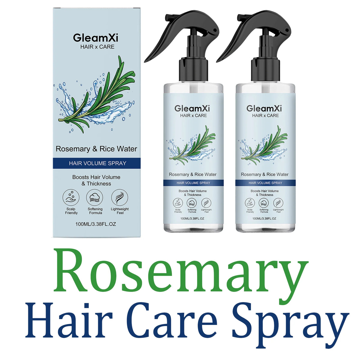 Rosemary Shampoo Set Hair Care Spray Herbal Shampoo with Hydrolyzed Keratin Plant Extract Hair Care Refreshing Hair Daily Use