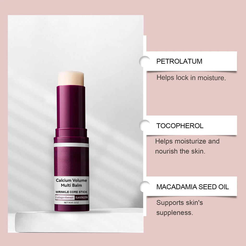Calcium Volume Multi Balm Deep Hydration Face Skin Elasticity Enhanced Puffy Eyes Treatments Anti Wrinkle Collagen Balm Stick
