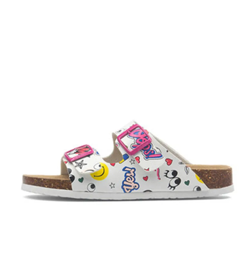 Hot Sales 2019 Summer Beach Cork Slippers Sandals Casual Double Buckle Clogs Sandalias Women men Slip on Flip Flops Flats Shoes