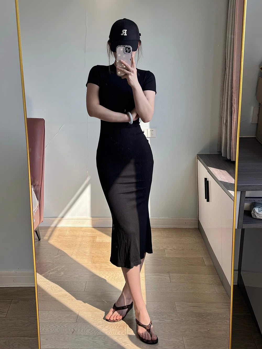 Solid color Short Sleeve Crewneck Sexy Summer High Strecth Dress for Women Pullover Bodycon Dresses