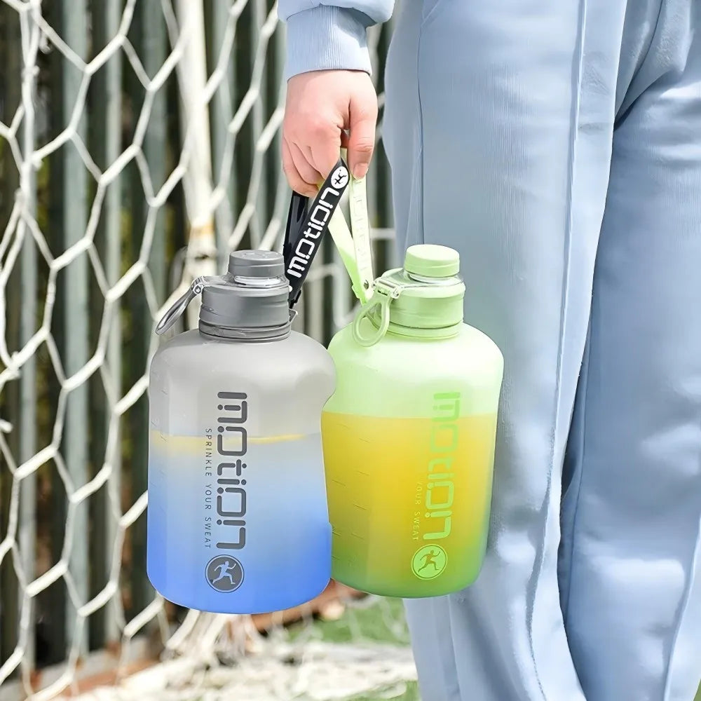 2 Liter Sports Water Bottle With Straw Large Capacity Fitness With Scale Gradient Kettle Outdoor Plastic Portable Water Bottle