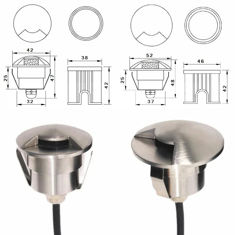 QITU LED Outdoor Garden Lights Waterproof Ground Spot 12V 24V RGB Recessed Exterior Floor Terrace Deck Driveway Lawn Lamp IP68