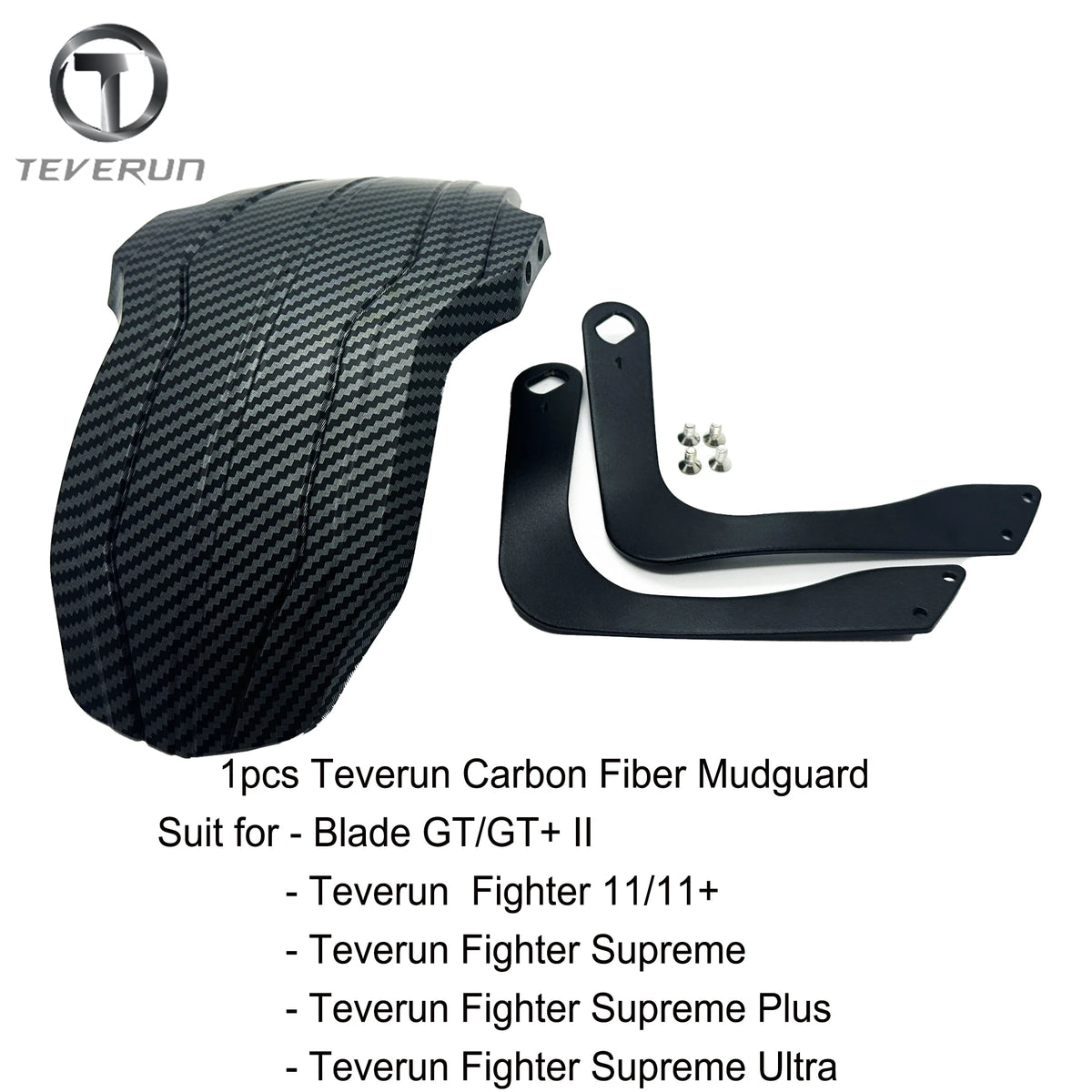 Original Teverun Carbon Fiber Fender Blade GT II Mudguard Suit for Teverun Fighter 11 60V Scooter Original Teverun Accessories