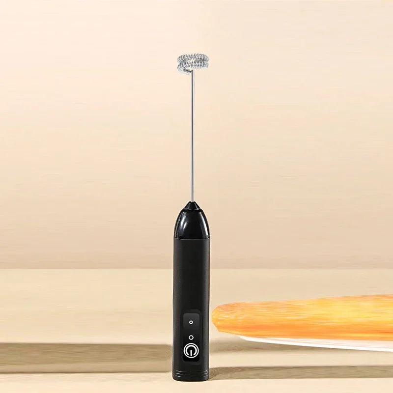 MINI Milk Frother USB Rechargeable 3 Speeds Foam Maker Coffee Whisk Mixer Electric Handle Blender Egg Beater