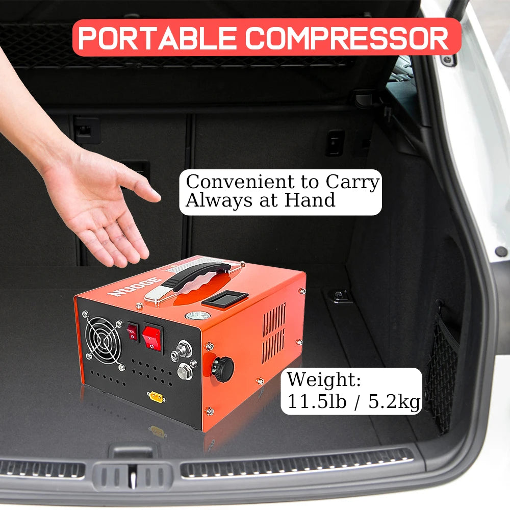 NUOGE  110V/220V Power PCP Air Compressor 4500Psi 30Mbar  Pump Oil/Water-Free High Pressure Apply To  Diving Bottle