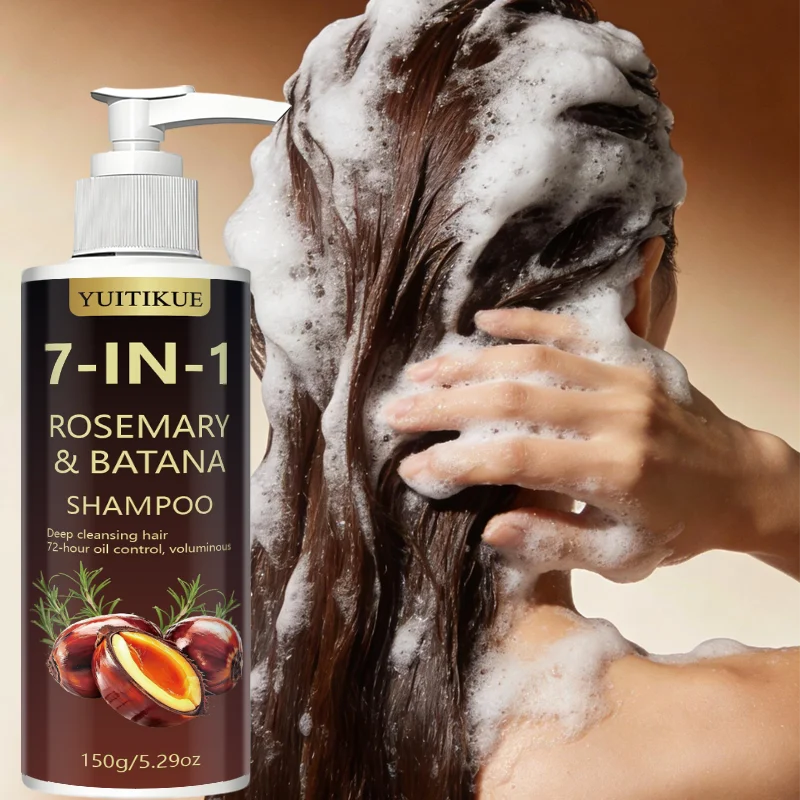 YUITIKUE 7‑IN‑1 Rosemary & Batana Shampoo 150g Deep Clean Scalp 72H Oil Control Volumizing Refreshing Hair Care Shampoo