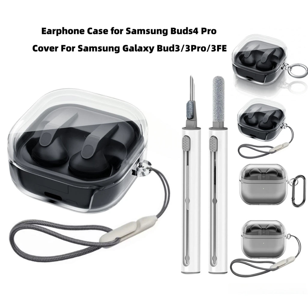 Clear Cover for Galaxy Buds 4 Pro/Buds 4/Buds3 FE/Buds 3/3 Pro CaseSoft TPU Shock Resistant Buds4 Pro Full Protective Case Cover
