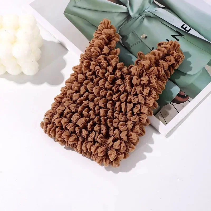 New Bubble Bags Expansion Fold Pleated Flexible Stretch Mini Shopping Bag Large Capacity Elastic Portable Handbag Storage Bag