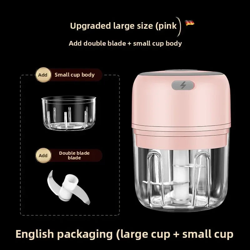 Electric Mini Garlic Chopper 100/250ML USB Vegetable Onion Chopper baby food processor Portable Small Food Processor
