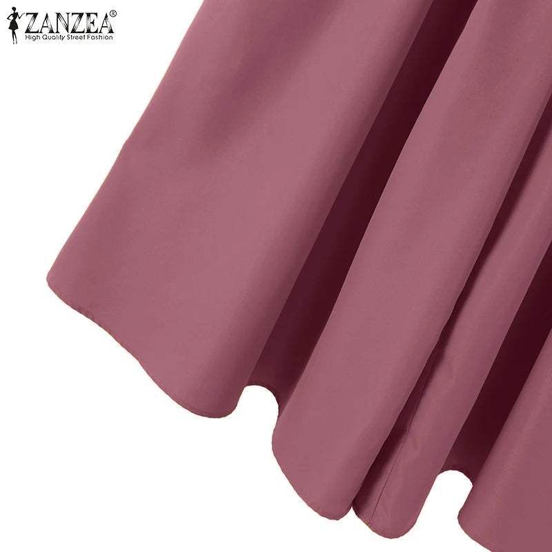 ZANZEA Women Causal 2PCS Pant Sets Loose 3/4 Sleeve Tops Wide Leg Pants 2-Pieces Outfits Solid Color Fashion Commute Tracksuits