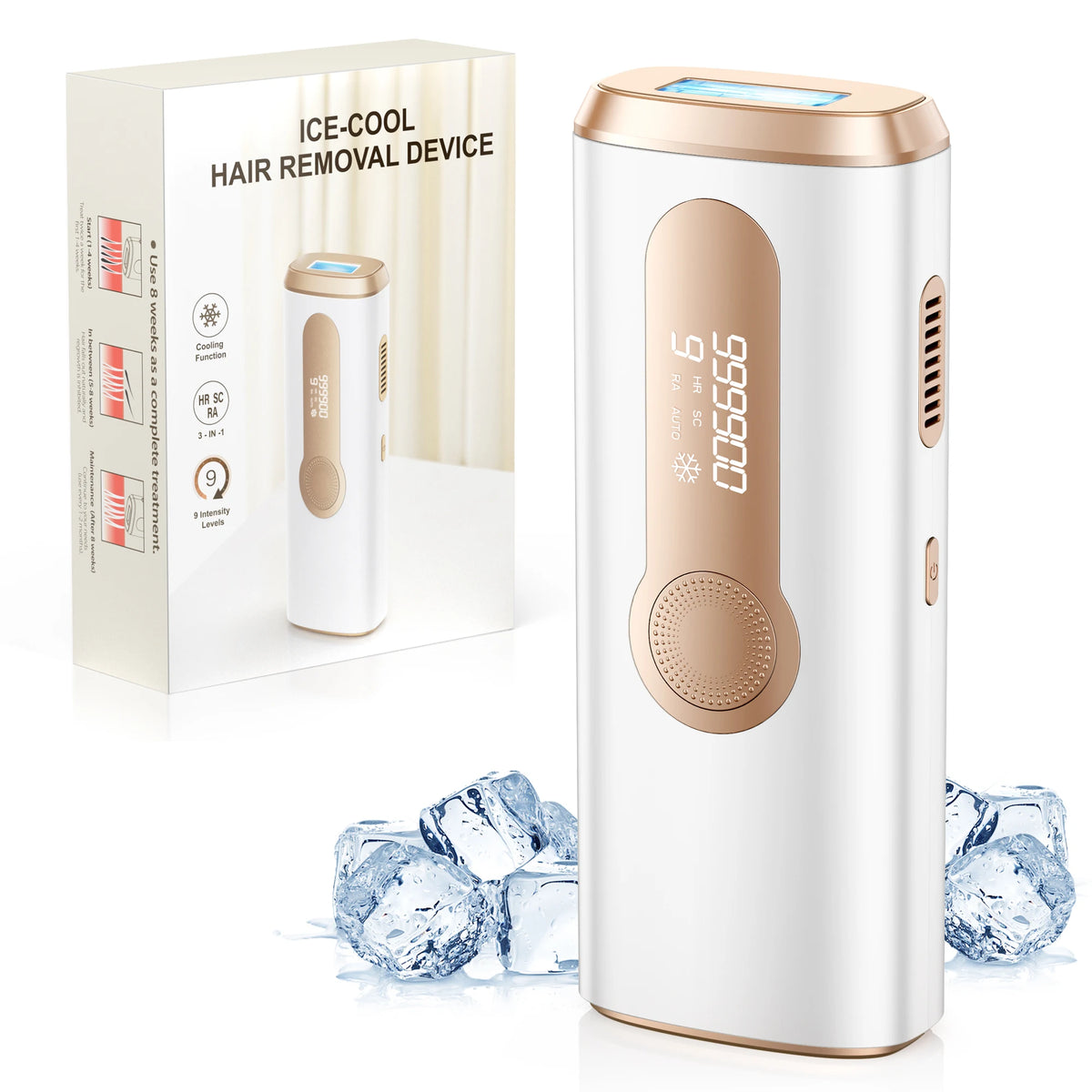 IPL Hair Removal Device Ice-Cooling 3 in 1 Painless 16J Photoepilator Permanent Whole Body Facial Bilinis Leg Home Treament For Men and Women