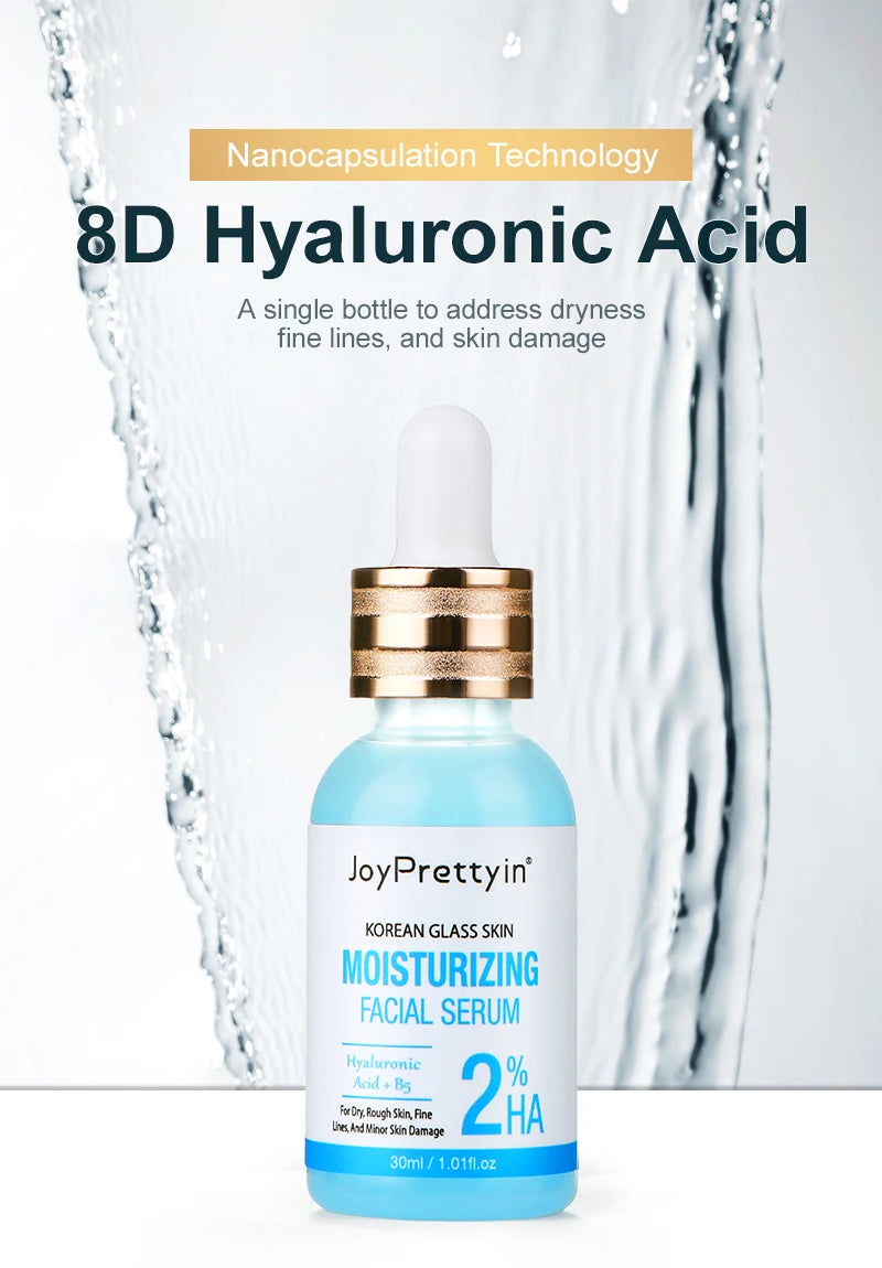JoyPrettyin Moisturizing Face Serum Hyaluronic Acid Facial Essence Reduces Dry Fine Lines Korean Skin Care