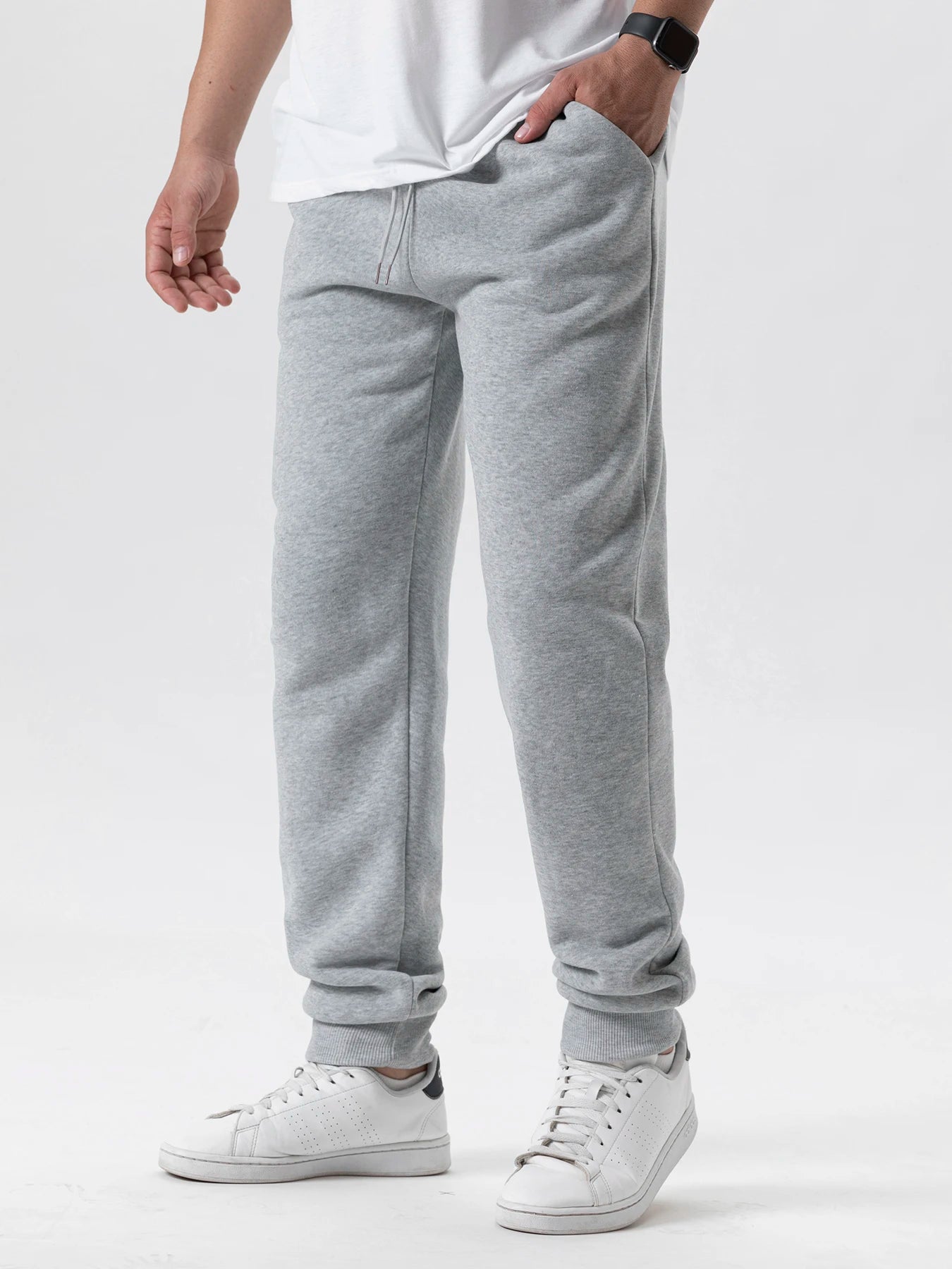 Men's Casual Pants Autumn Winter Fleece Sweatpants Men Running Jogger Sports Gym Trousers Fashion Solid Color Workout Long Pants
