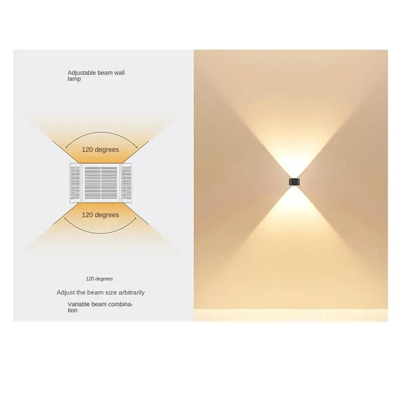 A36T-Outdoor Up-Down Lighting LED Lamp Solar Wall Washing Lights For Courtyard Garden Dimmable