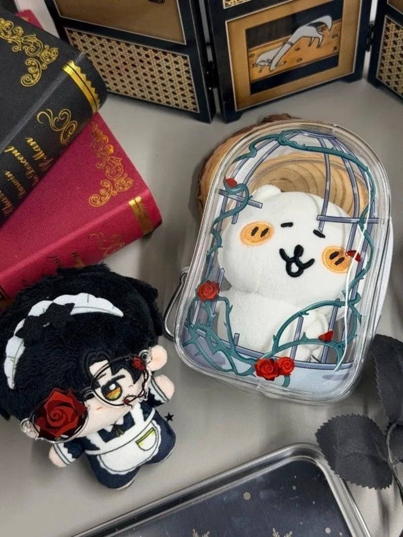 New Fun Creative Prison-themed Itabag Transparent Case For 13cm Doll Portable Clear Keychain Gift Box Collectibles Storage Pouch