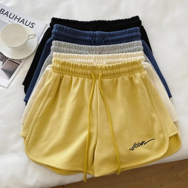 1pcs Summer Women Yoga Short Wearing Shorts Female Outside High-Waist Casual Loose Pants Lady Stylish Thin Breathable Gym Shorts