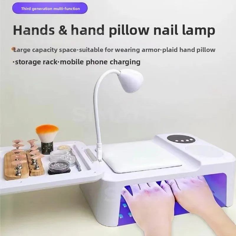 Upgraded Nail Lamp with Hand Pillow, Dedicated To Nail Salons, Large Capacity Suitable for Wearing Nail
