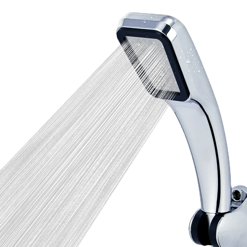 Bathroom Shower Head 300-Hole Square Hand-Held Pressurized Nozzle Bath Shower Pressurized Shower Head Water-Saving