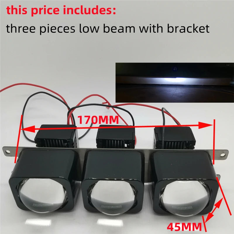 OWN DJM 1.5" MATRIX 42MM BI LED PROJECTOR LENS BILED HIGH LOW DUAL BEAM HEADLAMP MOTORCYCLE 1.5 INCH SQUARE MODULE MOTORBIKE