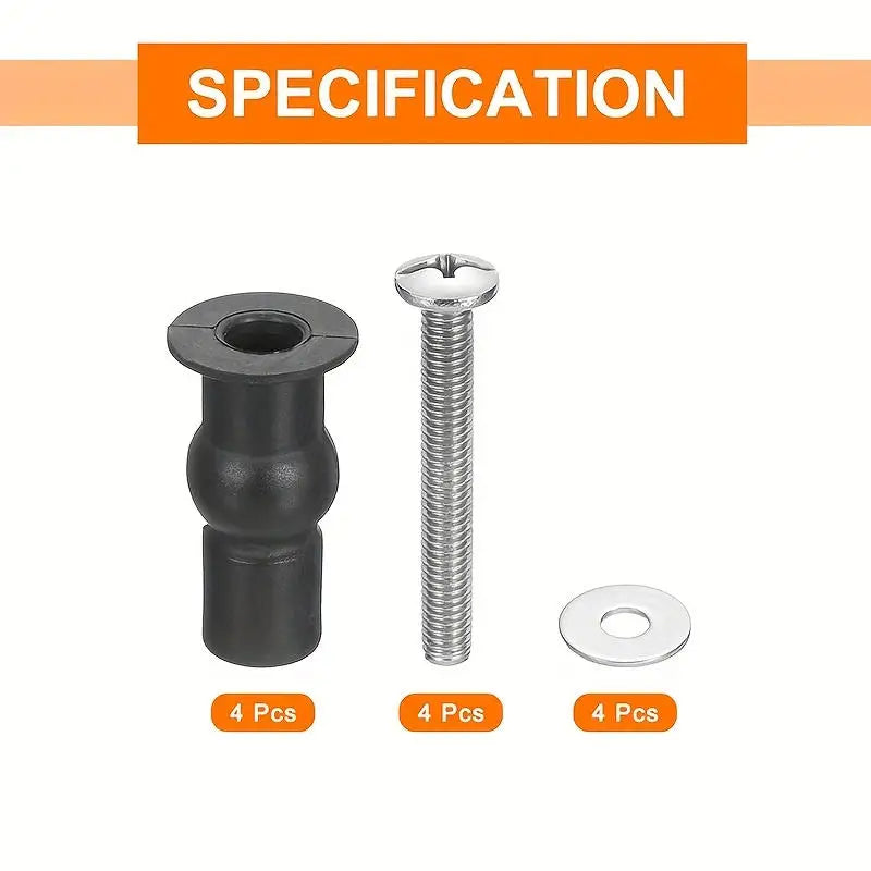 2/4pcs Expansion Screw Toilet Seat Top Fix Seat Hinge Hole Fixings Well Nut Screw Rubber Back To Wall Toilet Cover Accessories