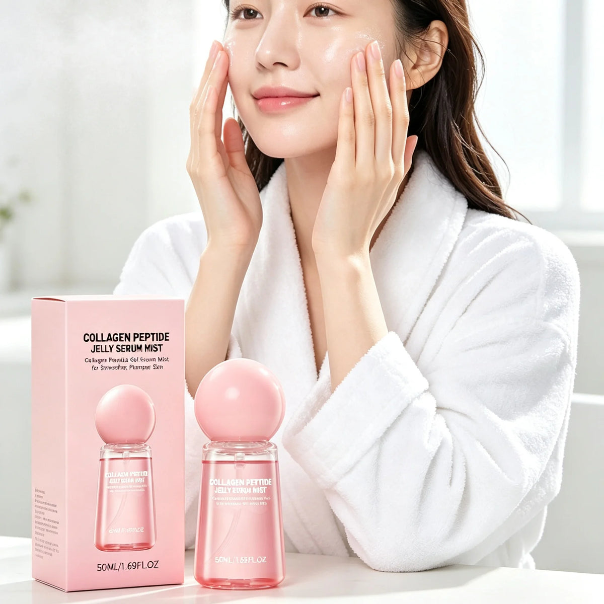 Collagen Peptide Jelly Mist Serum Facial Rejuvenation Deep Hydration Moisturizing  Firming Plumping Refreshing Face Care Mist