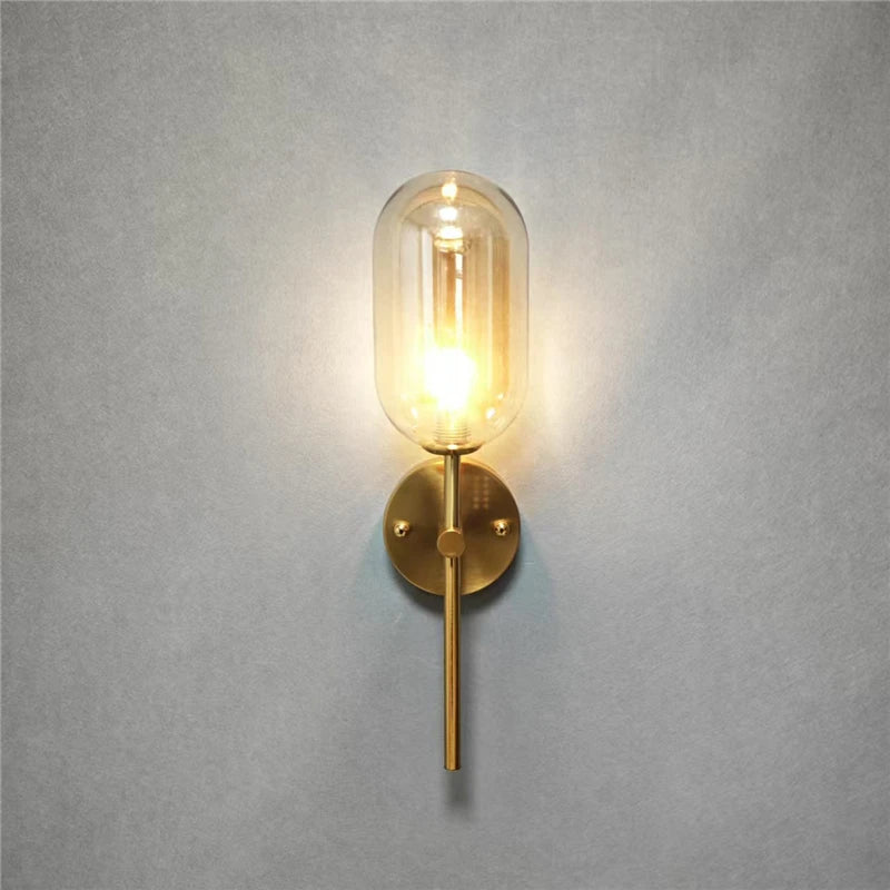 Modern Glass Wall Lamps Nordic Minimalism Creative Living Room Study Decorative Lighting Fixtures LED Bedroom Bedside Wall Light