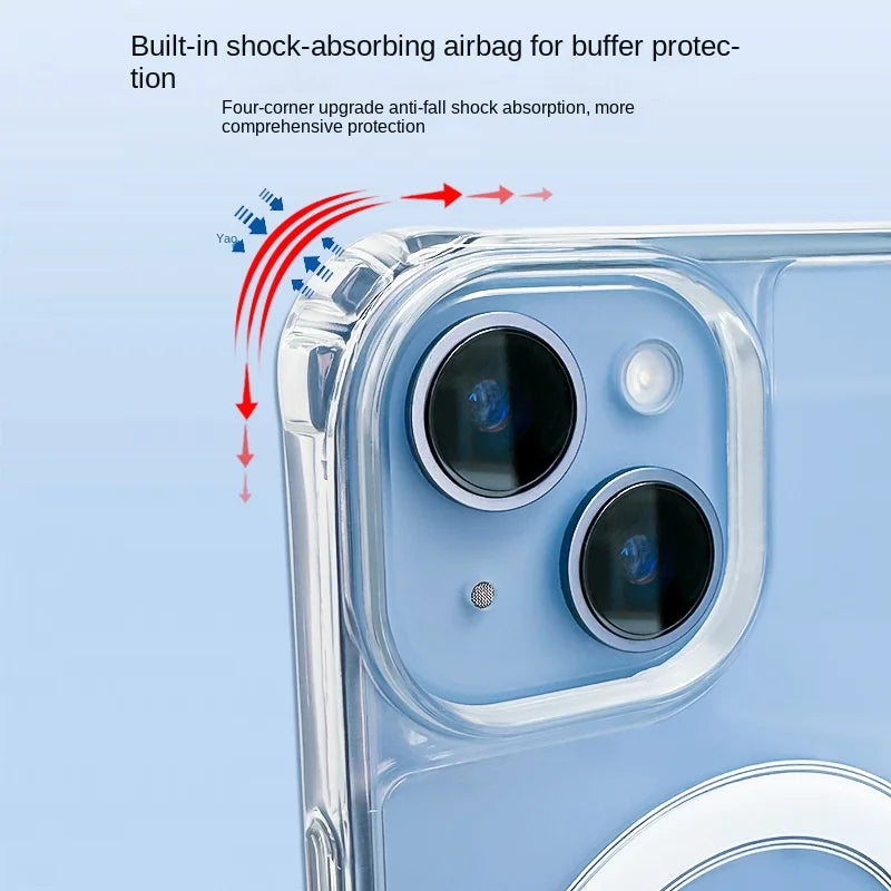 Crossbody Lanyard Clear Magnetic Case For iPhone 18 17 Air 16 15 Plus 14 13 12 Pro Max For Magsafe Acrylic Hard PC Back Cover