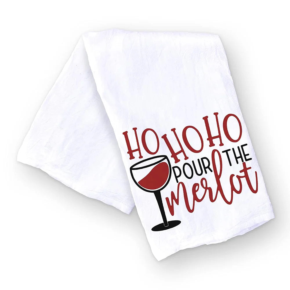 Christmas Kitchen Towel Christmas Dishwashing Hand Towel Seasons Greetings Housewarming Hostess Gift Christmas Winter Home Decor