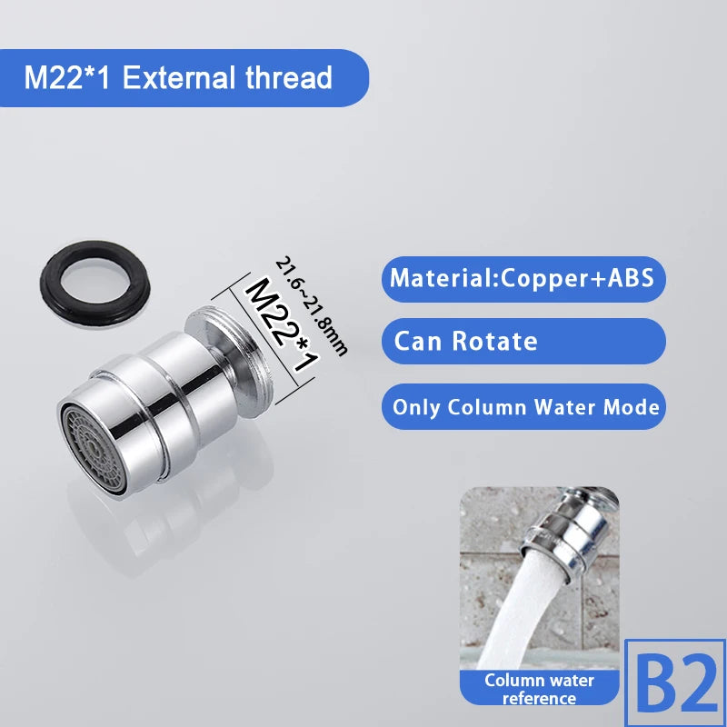 Adjustable 360 Swivel Water Saving  Brass Faucet Adapter 18/20/22/24mm 360 Degree Swivel Aerator Female Or Male Thread Accessory
