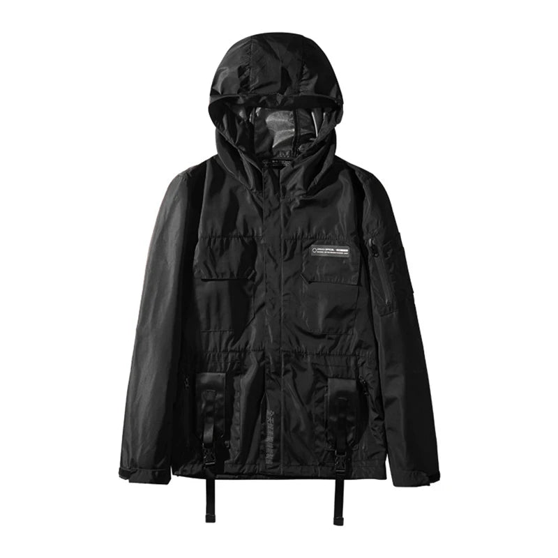 2022 Autumn Tactical Jackets Windbreaker Men Functional Techwear Mens Black Hip Hop Streetwear Waterproof Windproof Hooded Coats