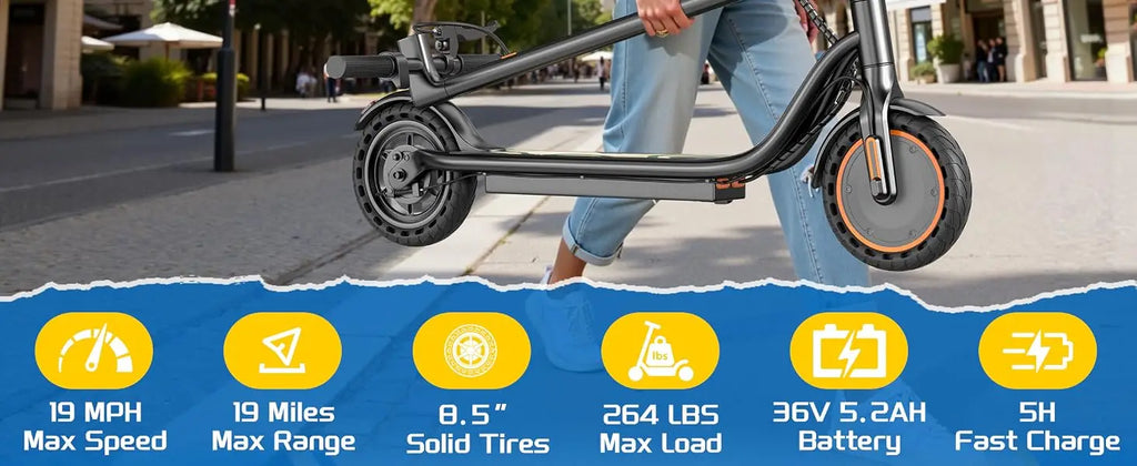 Sigravy Electric Scooter for Kids,Teens,Teenager, Students, Foldable Commuter E Scooter for Teens, 350W Motor, 19 MPH, Up to 26 Miles Range, 8.5" Solid Tires, Cruise Control, 19MPH Max Speed, LED Display,APP Control