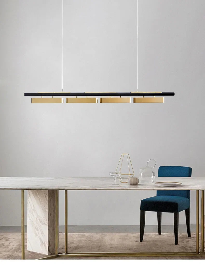 Modern LED Dining Table Chandeliers Minimalist Long Pendant Lights Living Room Coffee Desks Kitchen Home Indoor Lighting Fixture