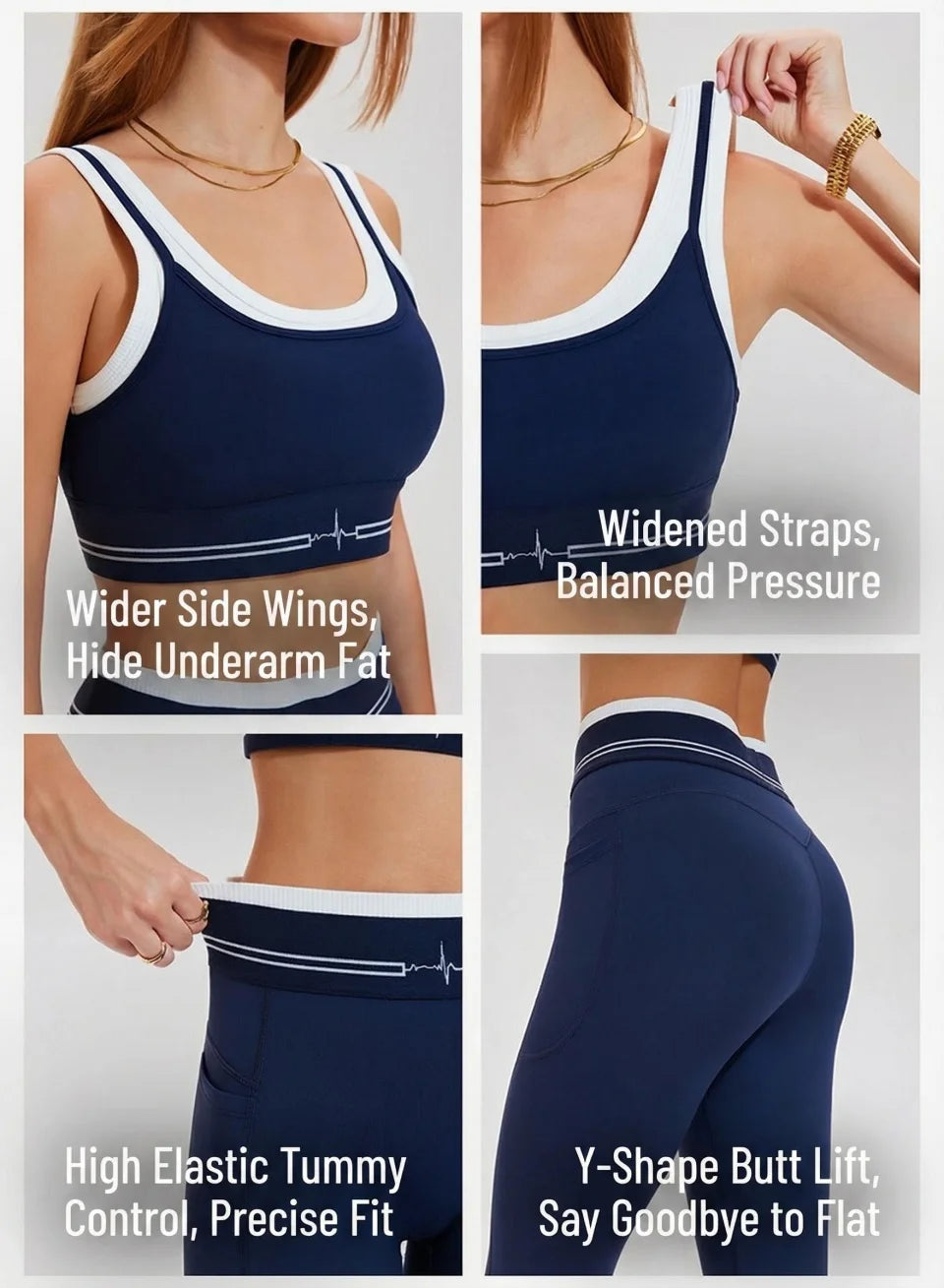 Women's Sports Bra High Support Yoga Workout Bra Wide Shoulder Straps Airbrush Better Together Bra Fitness Top Running Gym