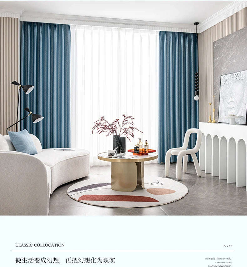 2025 Modern Light Luxury Fully Insulated Blackout Curtain Simple Sunscreen Bedroom Bay Window Curtains Soundproof Study Drapes