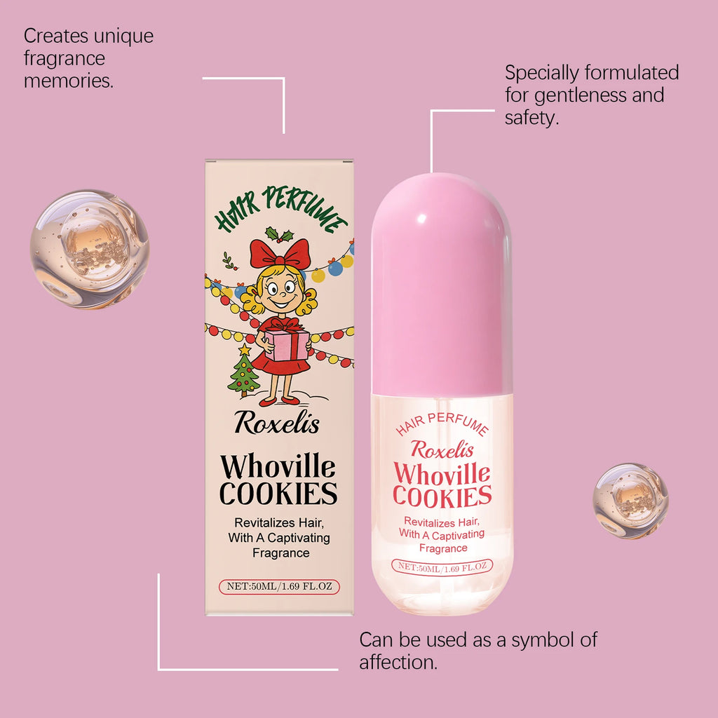 Christmas Cookie Hair Fragrance Spray - Mild Natural Fresh Elegant Light Scent, Daily Portable for Dating